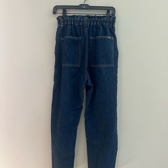 Zara Women's Blue high waisted paperbag Jeans - Picture 10 of 12